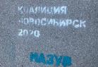 Агитационные надписи перед избирательными участками появились на асфальте в Заельцовском районе